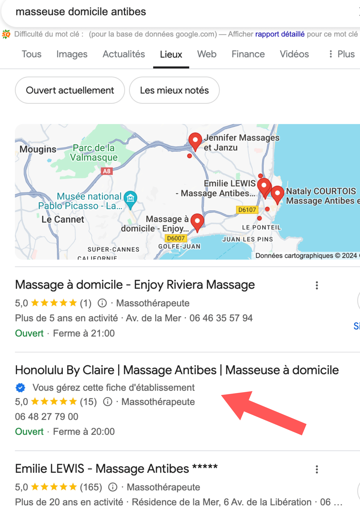 référencement fiche google antibes